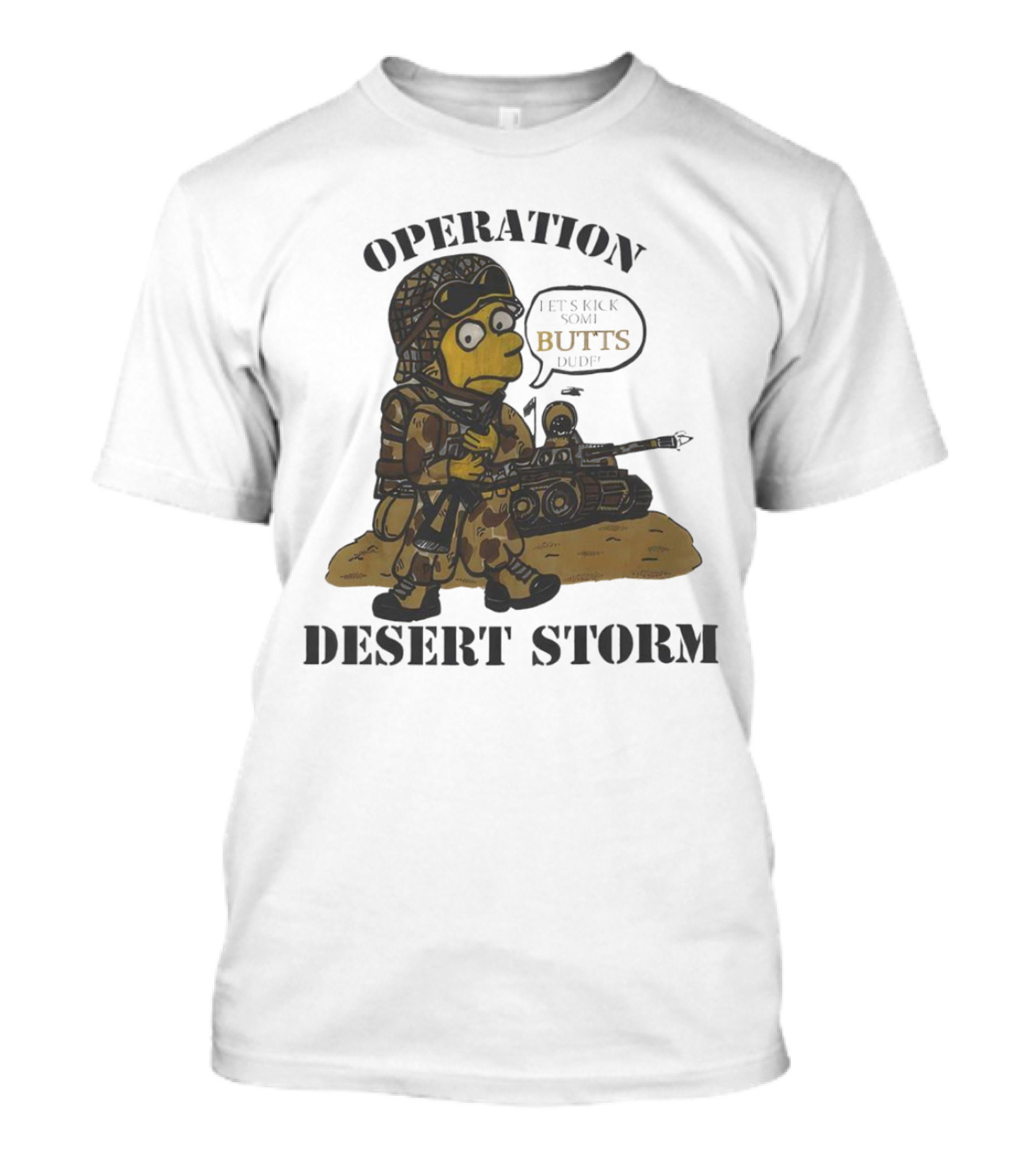 Operation Desert Storm Bart Simpson Let's Kick Butts T-Shirt