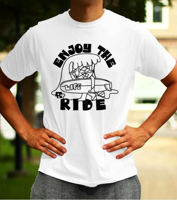 Enjoy The Surfing Cat Life Ride T-Shirt