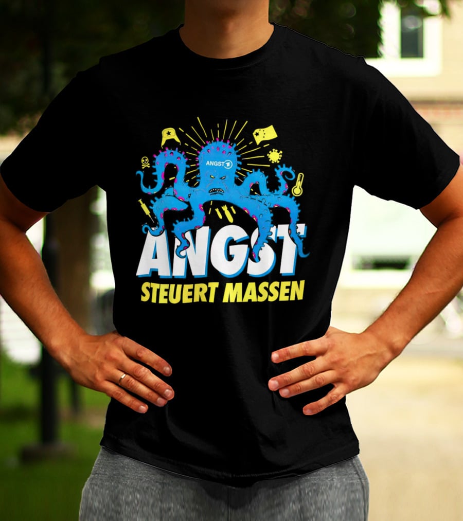 Angst Steuert Massen Octopus With Symbols And Expressions T-Shirt
