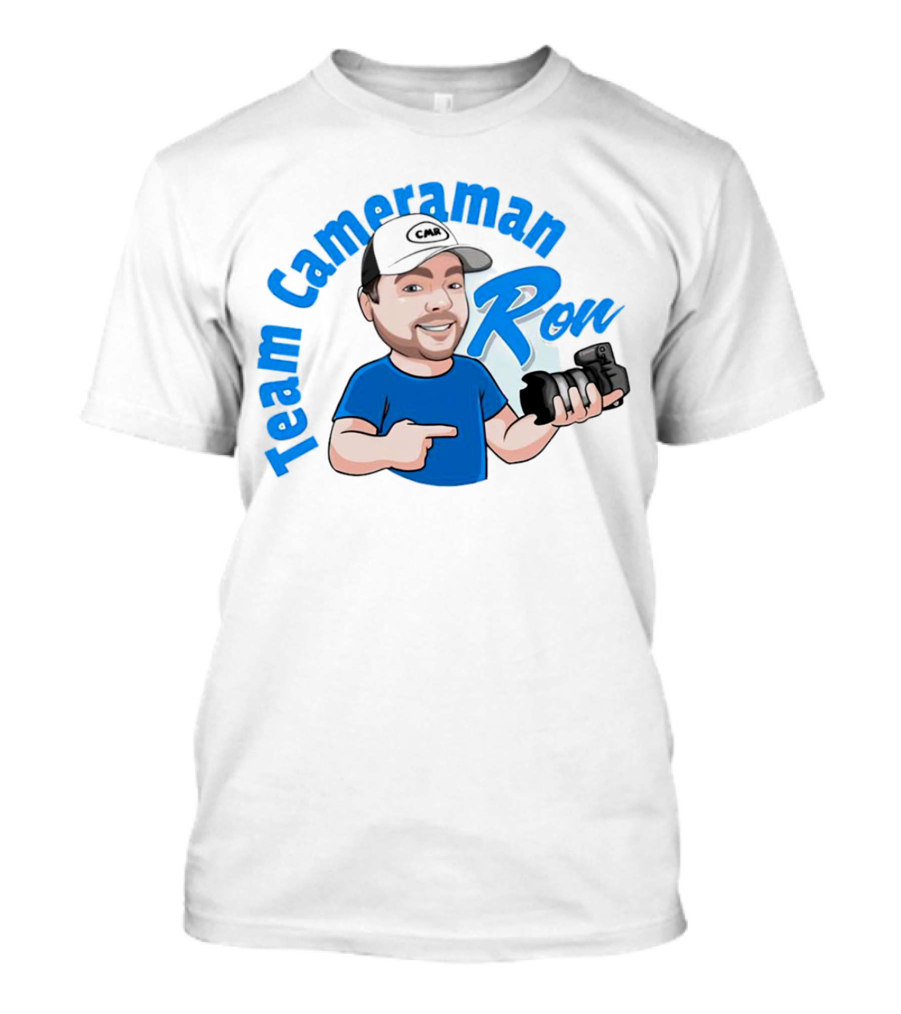 Team Cameraman Ron Cartoon Character Holding Camera T-Shirt