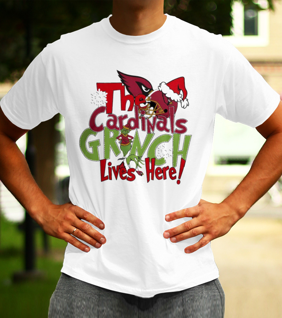 The Cardinals Grinch Lives Here Christmas Arizona T-Shirt