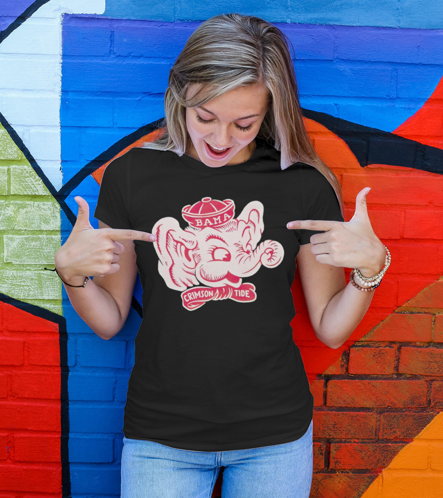 Bama Crimson Tide Elephant Mascot Football T-Shirt