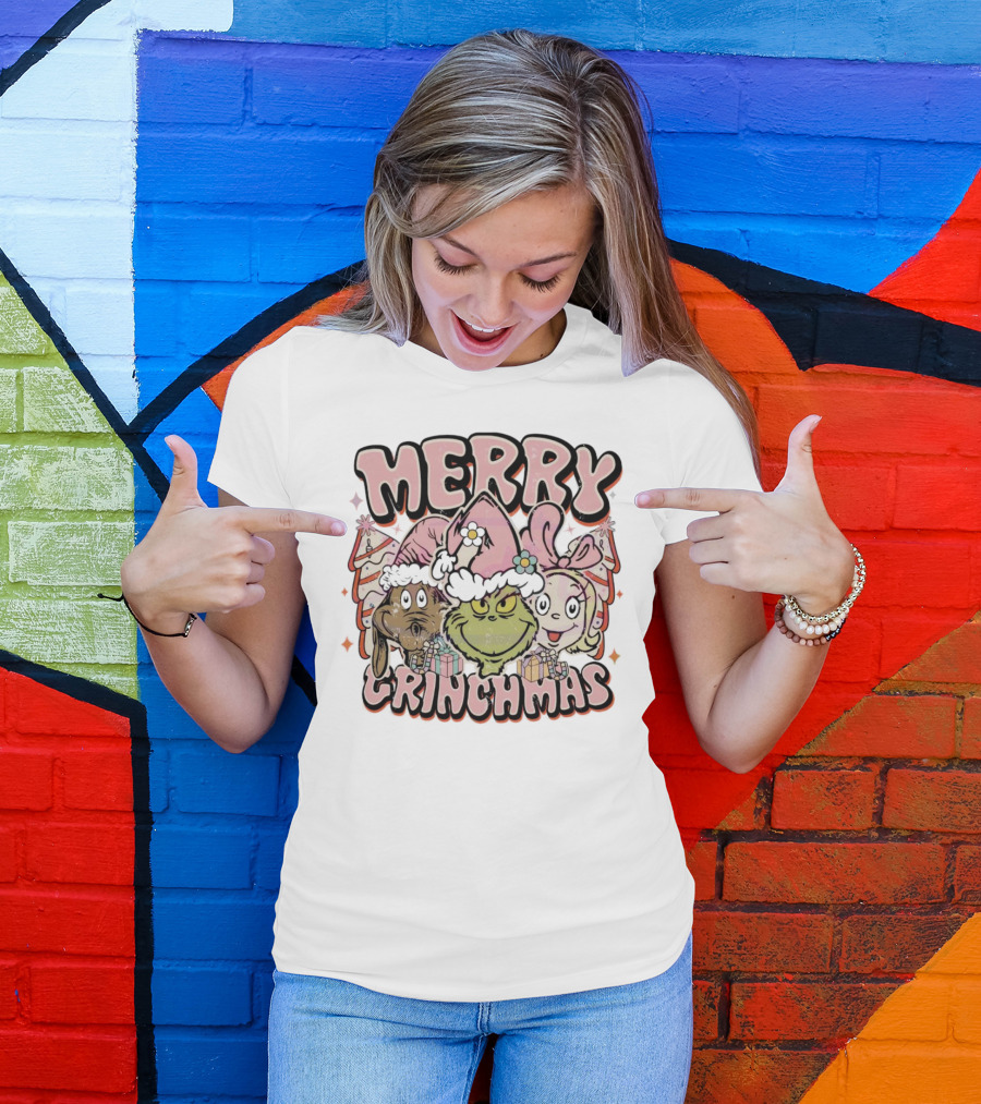 Merry Grinchmas Max Cindy Lou Who Christmas Festive Characters Holiday T-Shirt