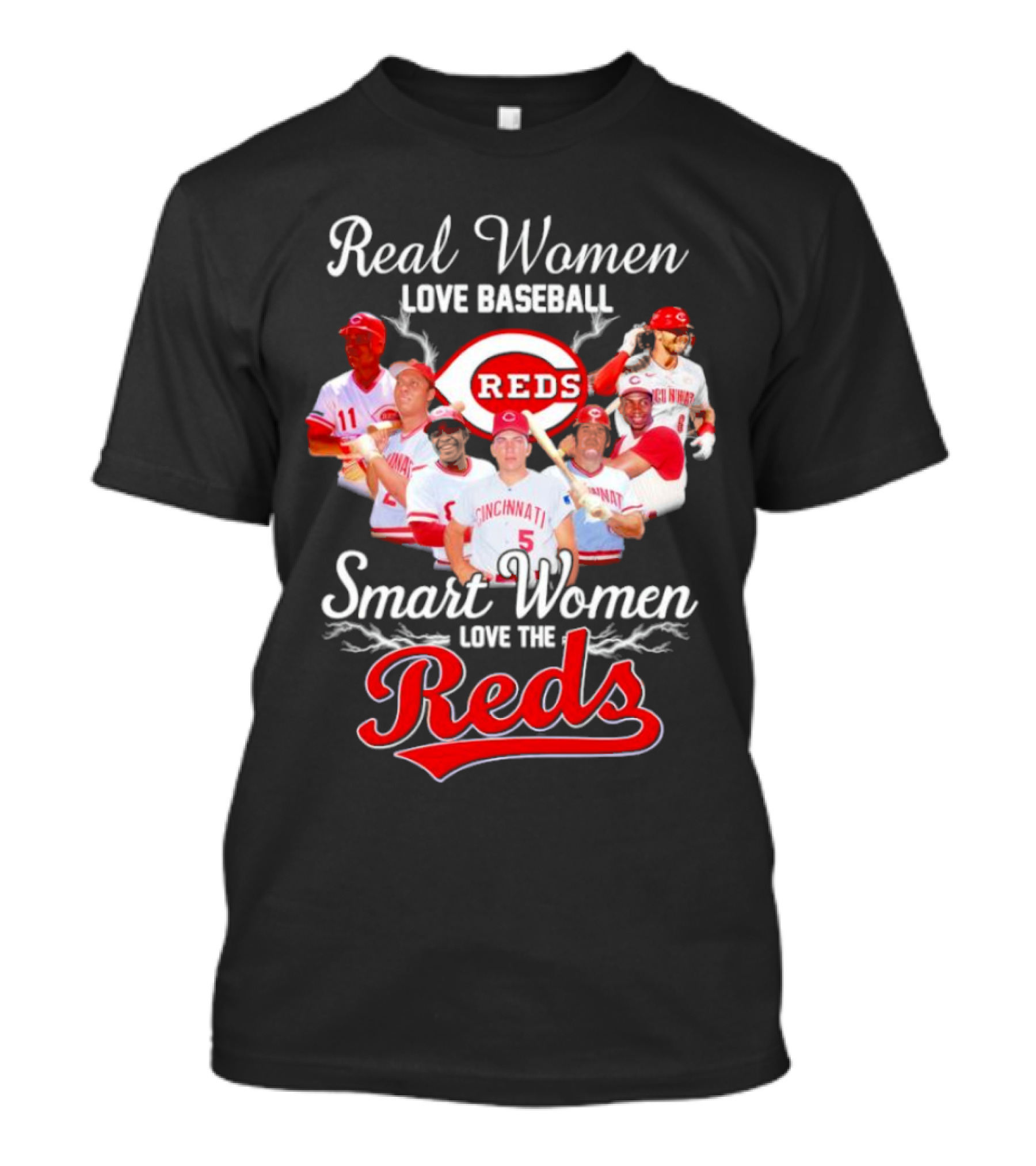 Real Women Love Baseball Cincinnati Reds Smart Women Love The Reds T-Shirt