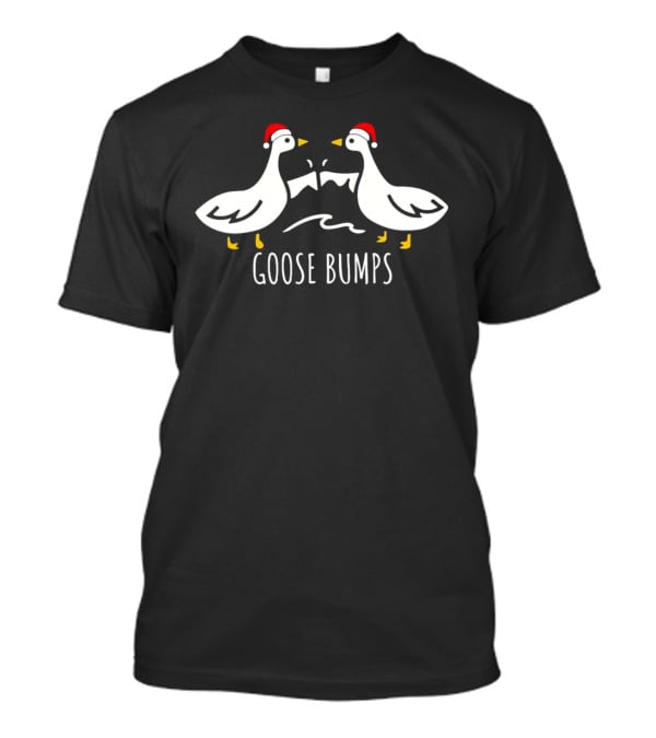 Goose Bumps Christmas Geese With Santa Hats T-Shirt