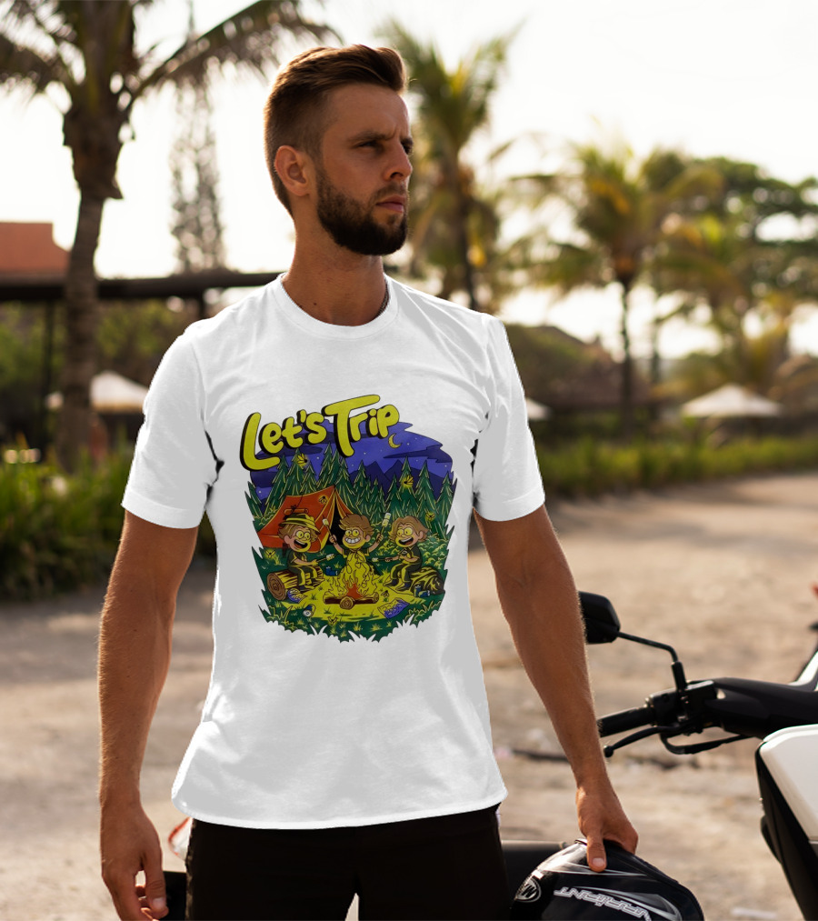 Let's Trip Around Campfire Cartoon Adventure T-Shirt