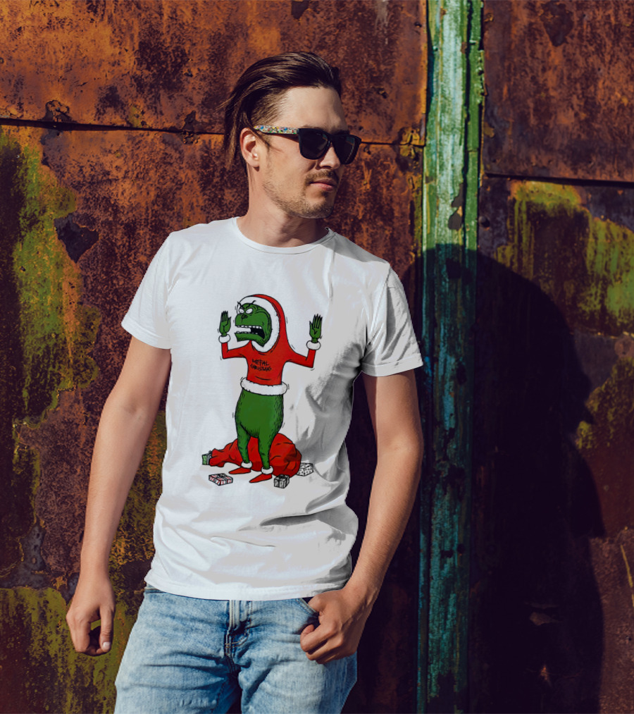 Grinch Cornholio Metal Christmas How The Grinch Stole Christmas T-Shirt