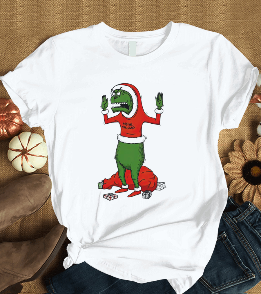 Grinch Cornholio Metal Christmas How The Grinch Stole Christmas T-Shirt