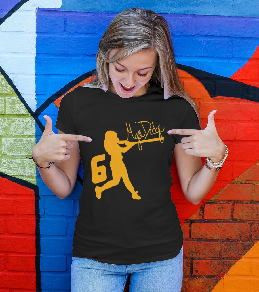 Mya Dodge Missouri Tigers Softball Signature Player Silhouette Number 6 T-Shirt