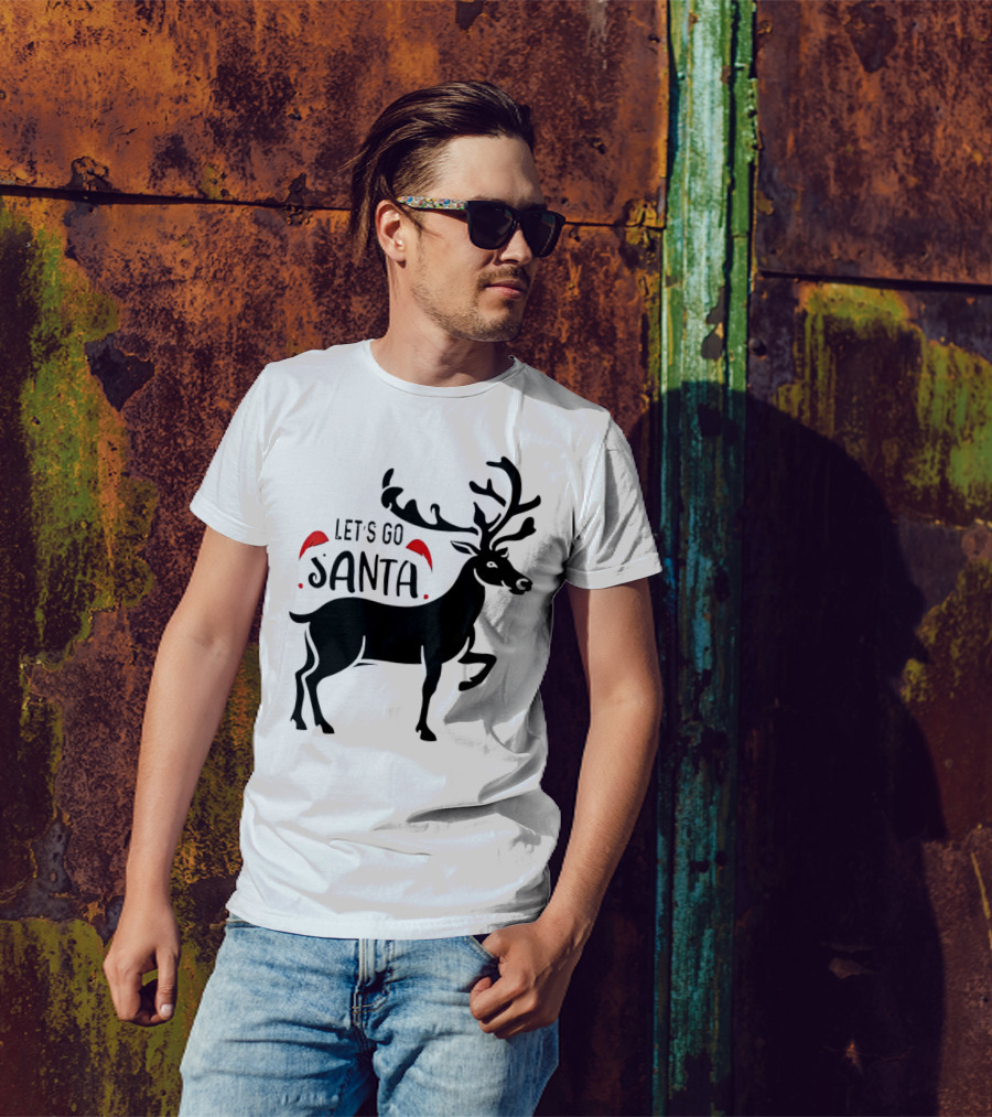 Let's Go Santa Christmas Reindeer T-Shirt
