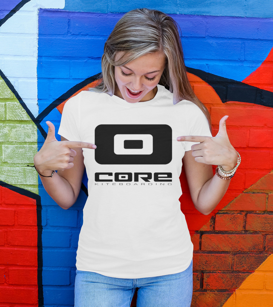 Core Kiteboarding Logo Icon With Bold Black Typography T-Shirt