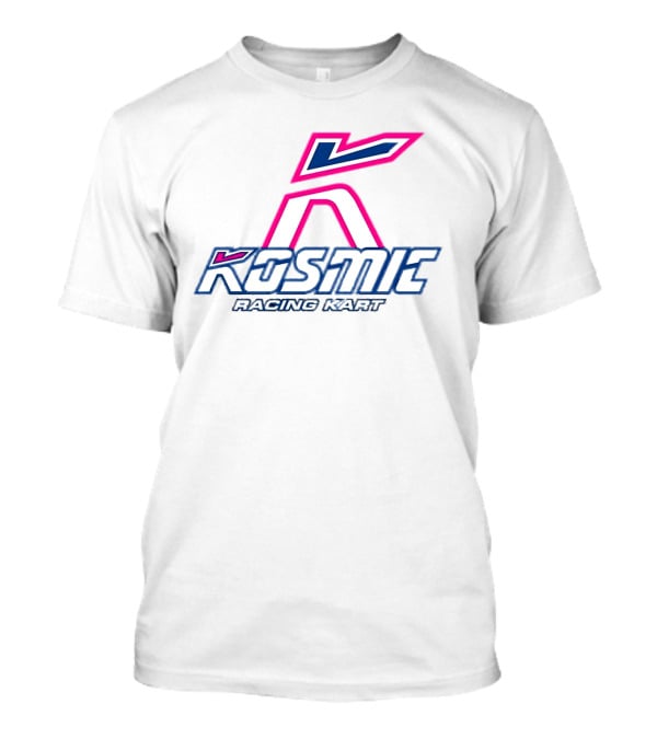 Kosmic Racing Kart K Logo Blue And Pink T-Shirt
