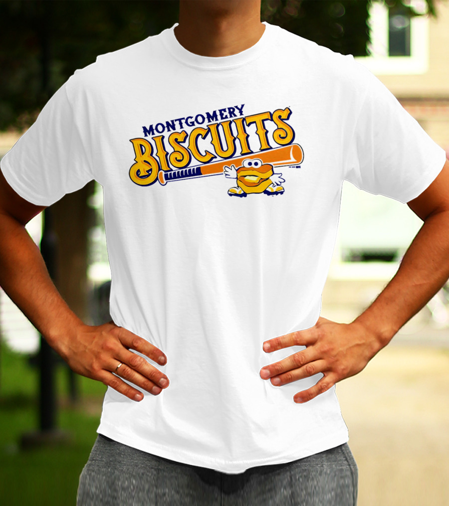 Montgomery Biscuits Biscuits Baseball Bat Biscuits Mascot T-Shirt