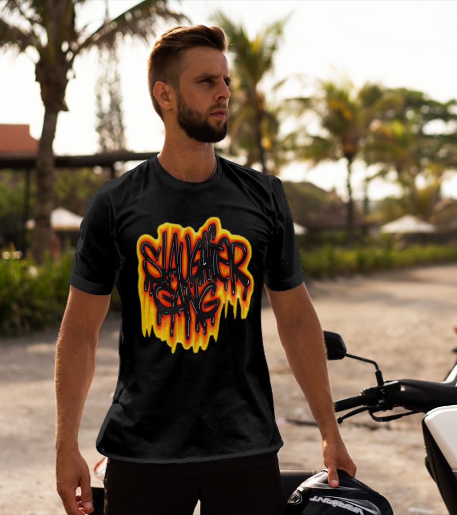 Slaughter Gang Drip Graffiti Flames T-Shirt