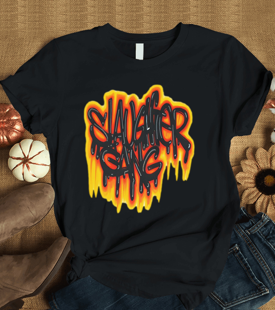 Slaughter Gang Drip Graffiti Flames T-Shirt