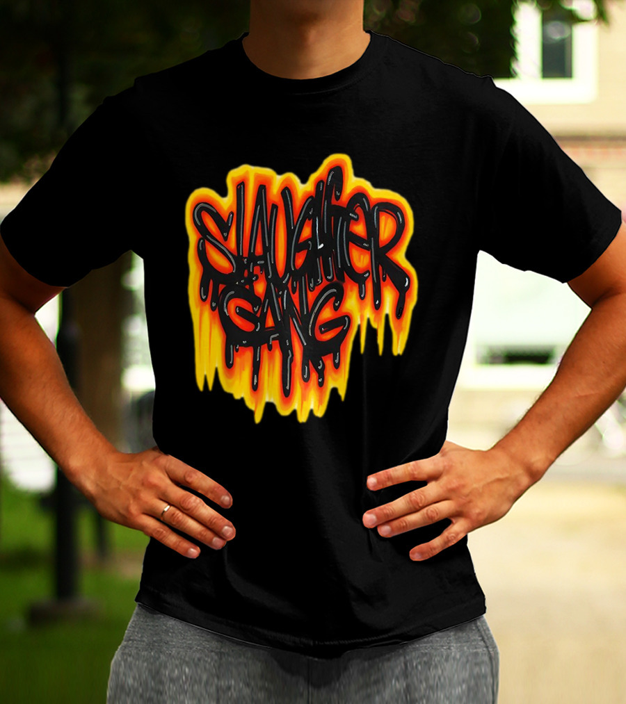 Slaughter Gang Drip Graffiti Flames T-Shirt