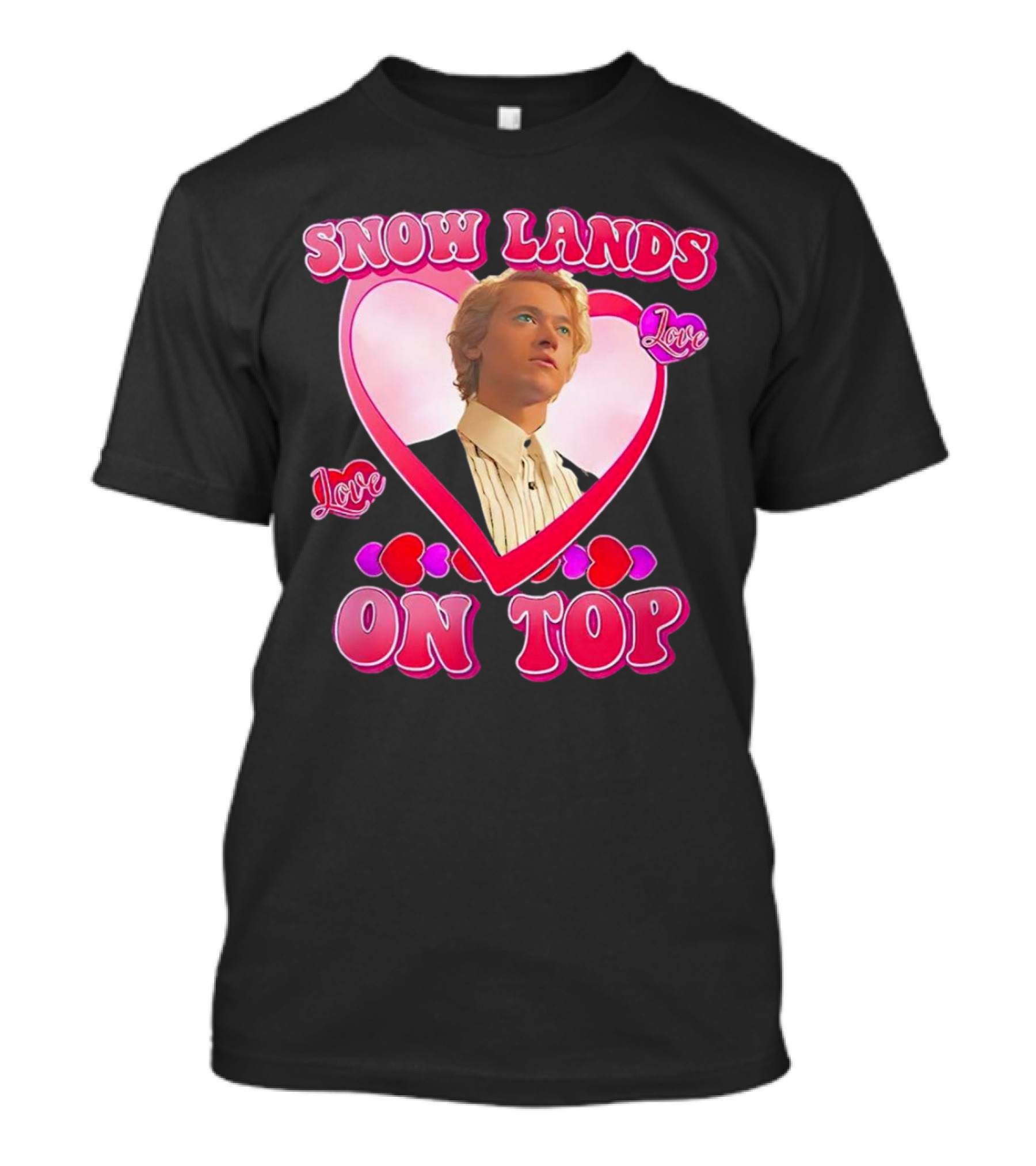 Snow Lands Love On Top Heart Framed Portrait Romance T-Shirt