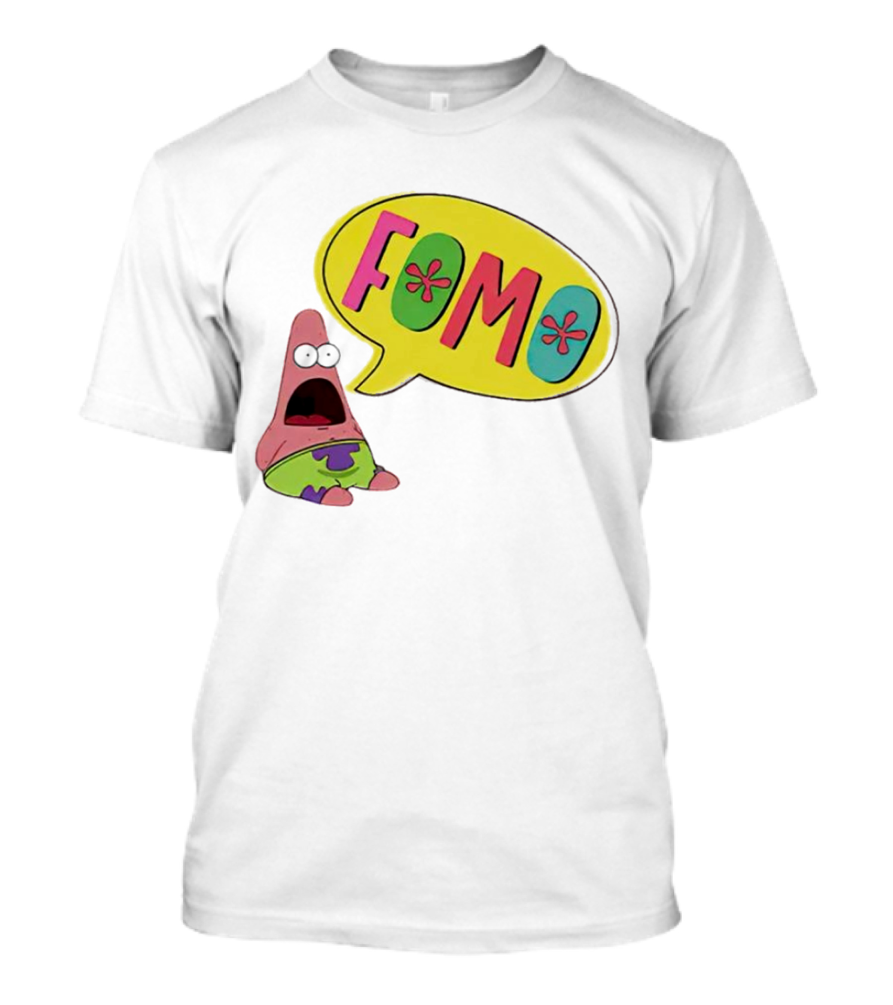 FOMO Surprised Patrick Face Meme Bubble T-Shirt