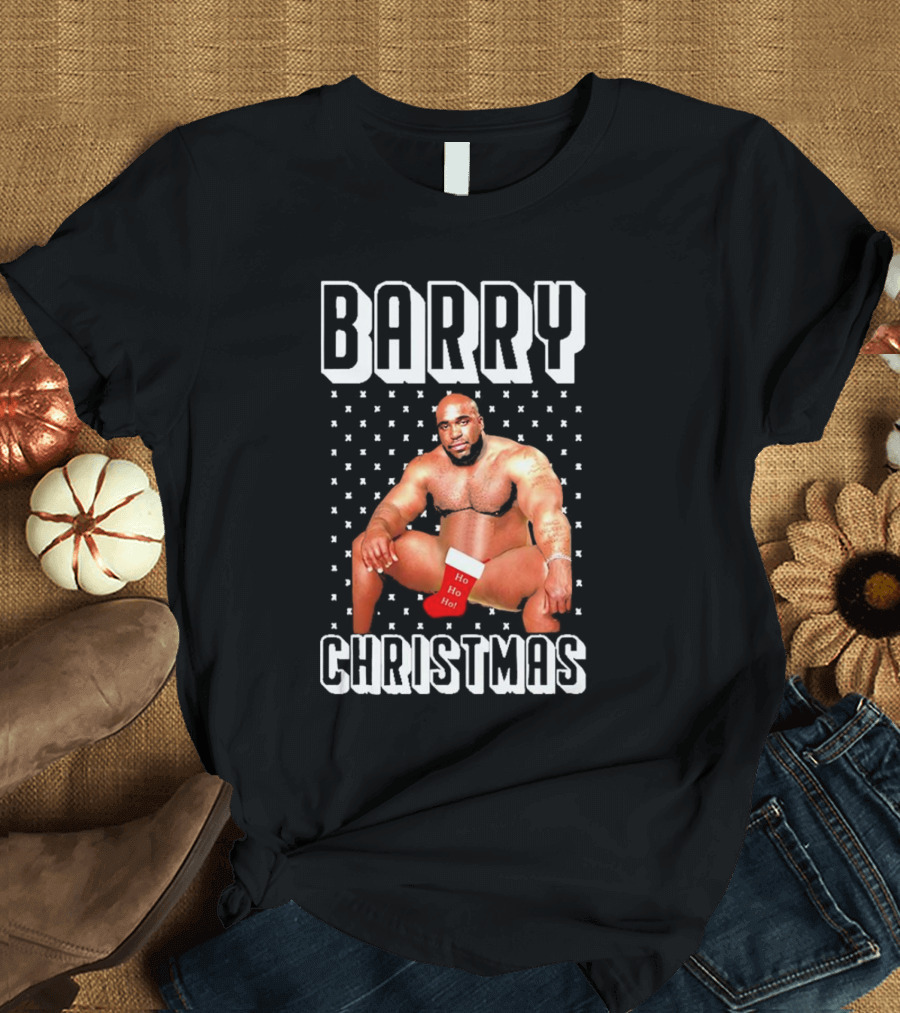Barry Christmas Ho Ho Ho Stocking Holiday T-Shirt