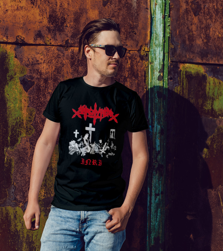 Sarcofago INRI Graveyard Crosses Photo T-Shirt