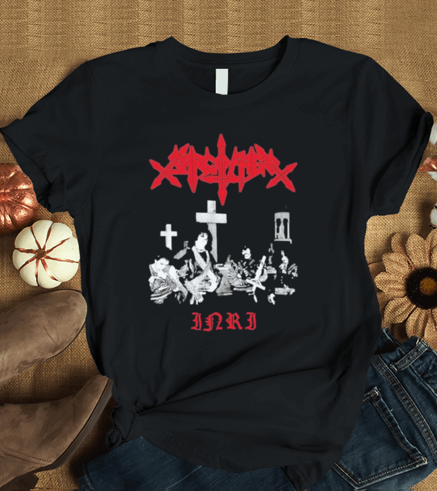 Sarcofago INRI Graveyard Crosses Photo T-Shirt
