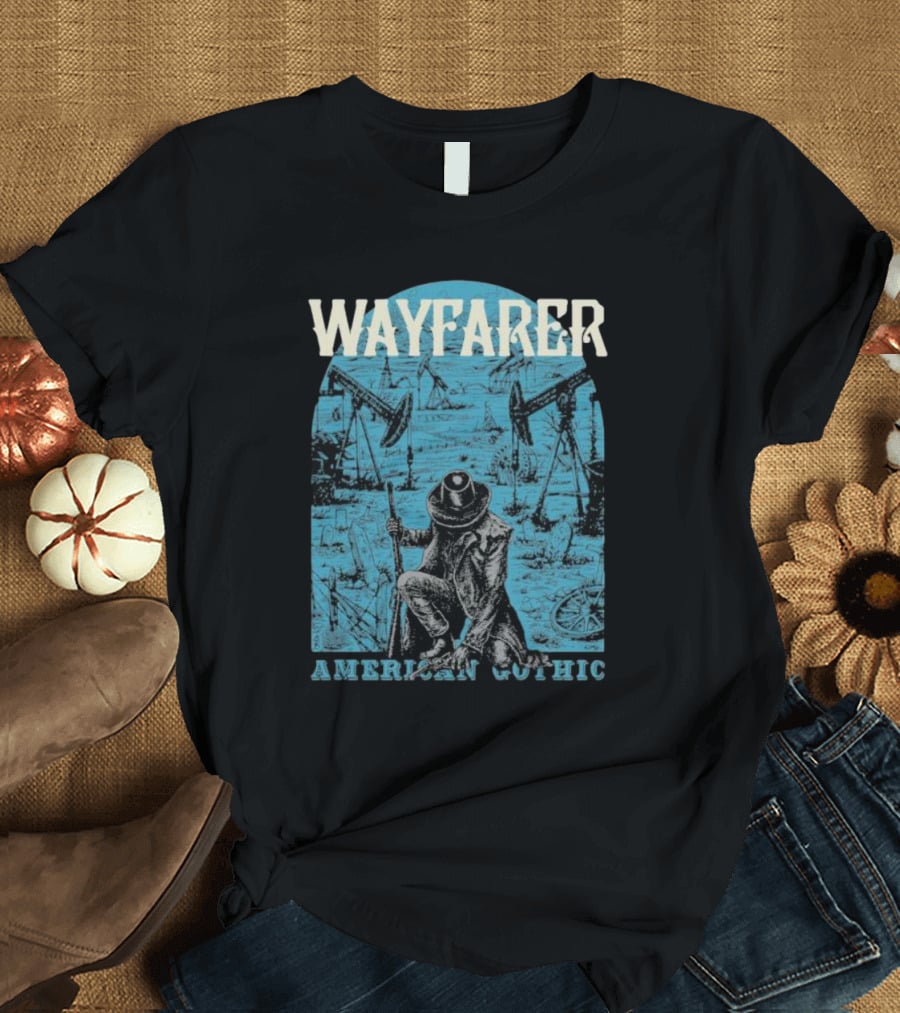 WAYFARER Oil Rig Cowboy American Gothic T-Shirt