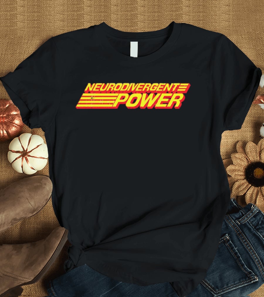 Neurodivergent Power Bold Yellow Red Stripes Empowerment T-Shirt