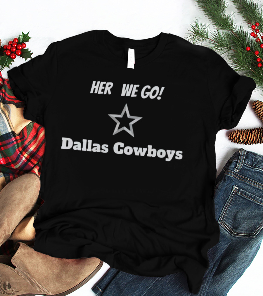 Here We Go Dallas Cowboys Star Christmas Sweater Dak Prescott T-Shirt