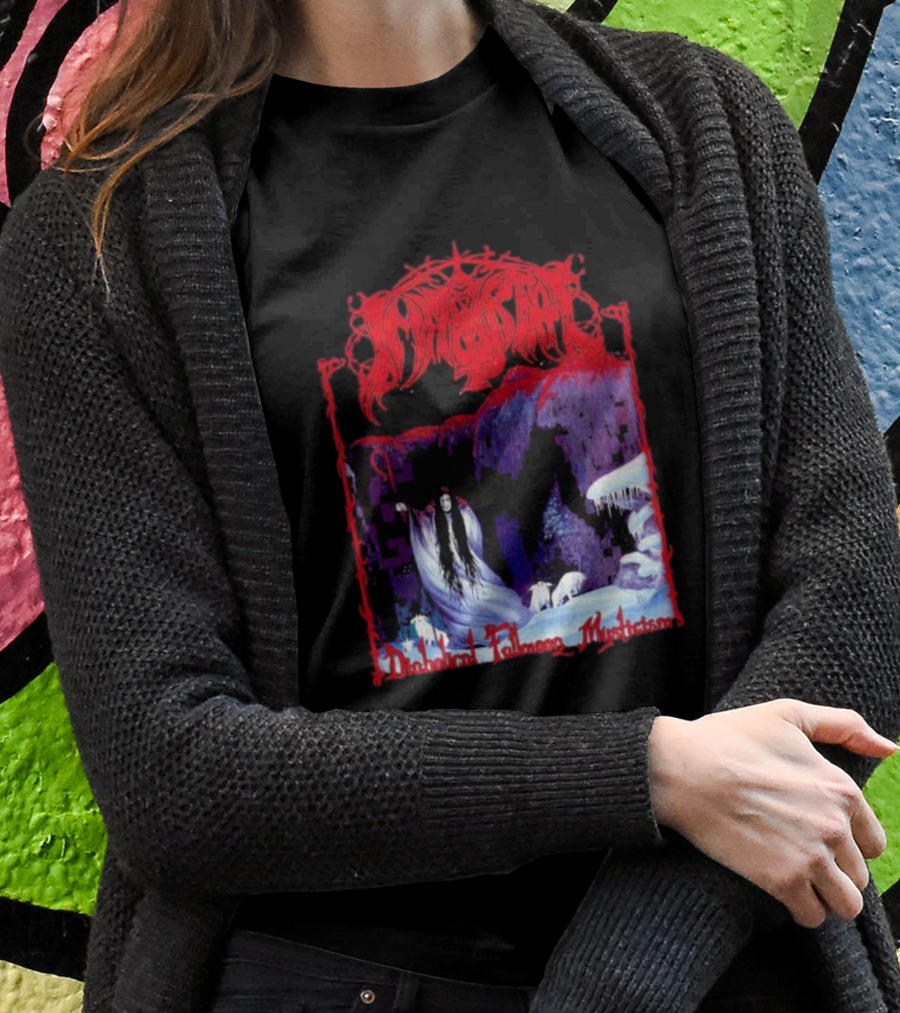 Immortal Diabolical Fullmoon Mysticism Red Logo Snowy Landscape Wraith And Wolves T-Shirt