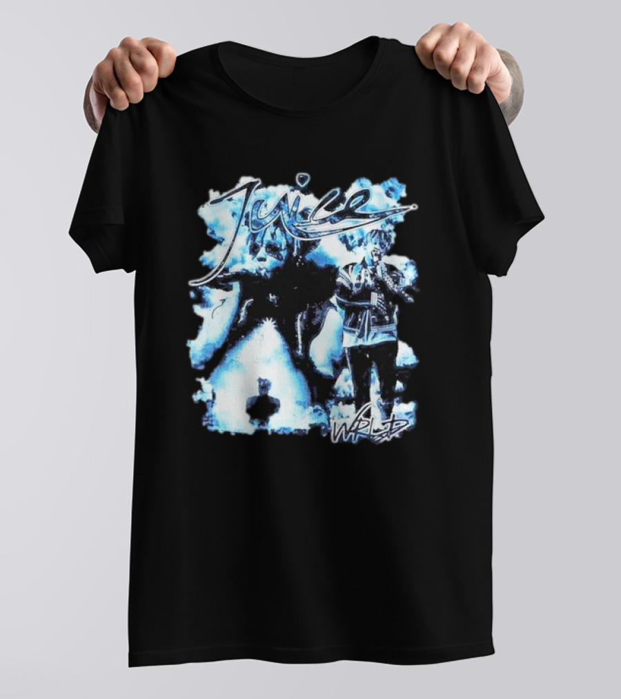 Juice Wrld Blue Collage With Signature Style Elements T-Shirt