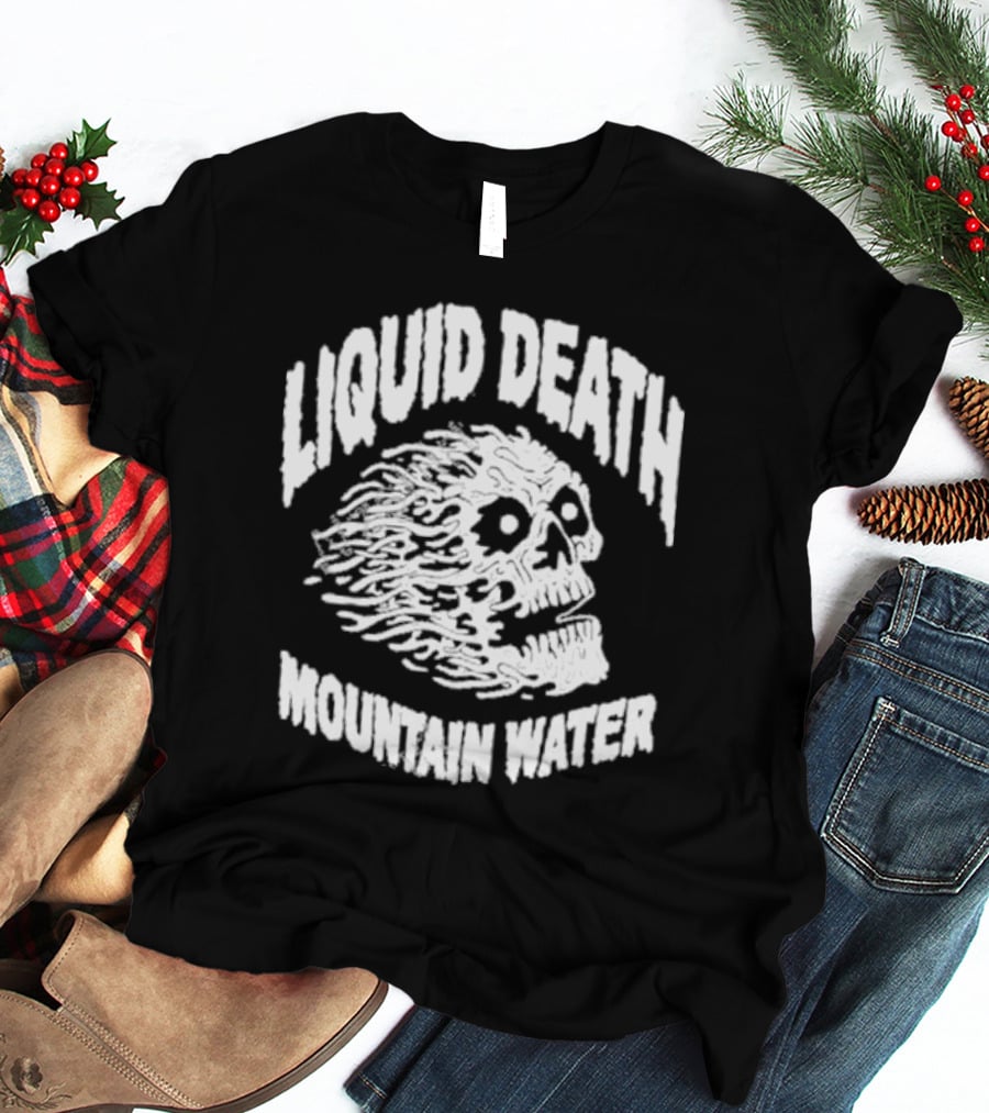 Liquid Death Mountain Water Skull T-Shirt