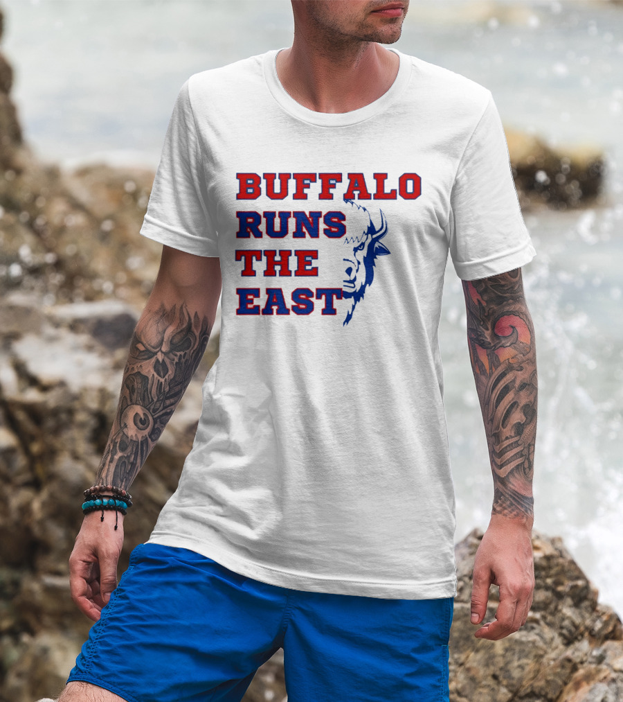 Buffalo Runs The East Bold Text With Buffalo T-Shirt