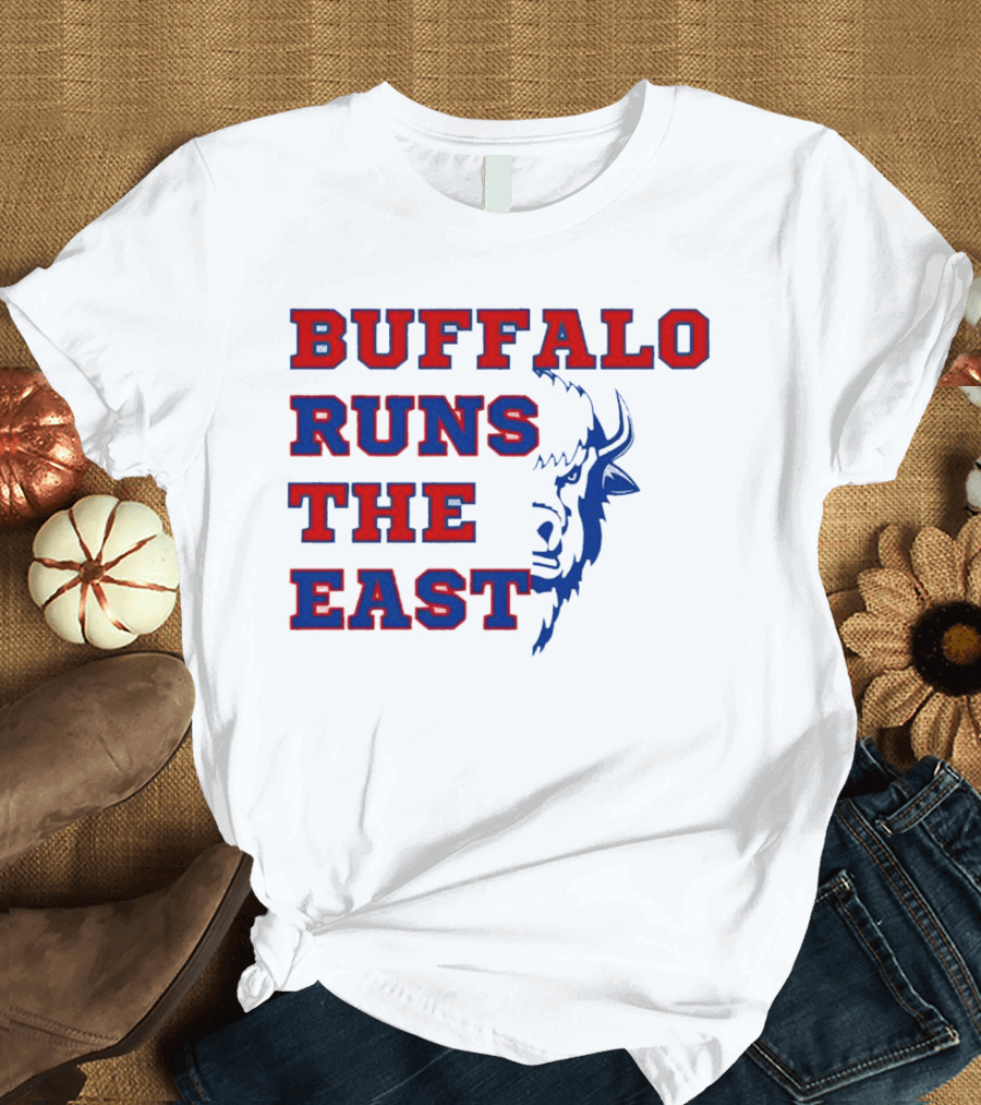 Buffalo Runs The East Bold Text With Buffalo T-Shirt