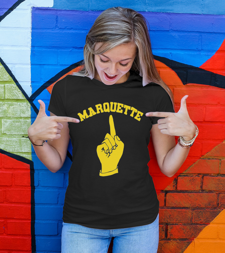 Marquette Yellow Number One Finger T-Shirt