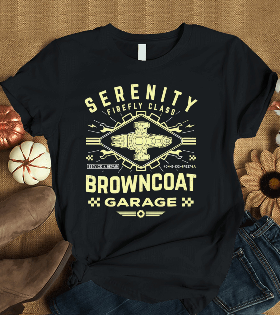 Serenity Firefly Class Browncoat Garage Service And Repair T-Shirt