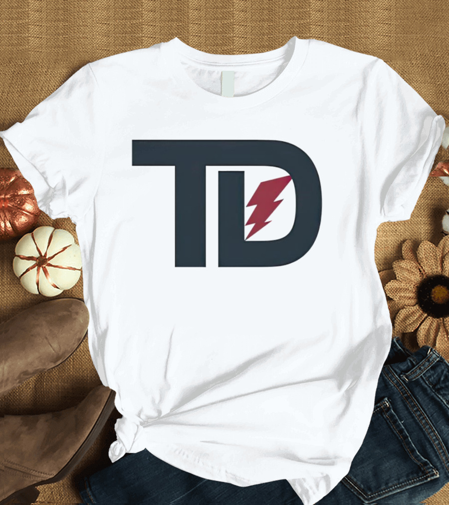 TD Logo With Red Lightning Bolt Tank Dell Houston Texans Football T-Shirt