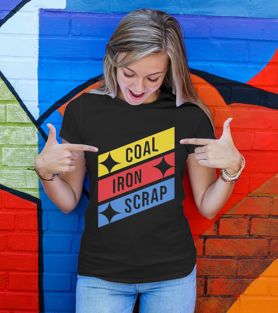 Coal Iron Scrap Pittsburgh Steelers Logo Elements T-Shirt