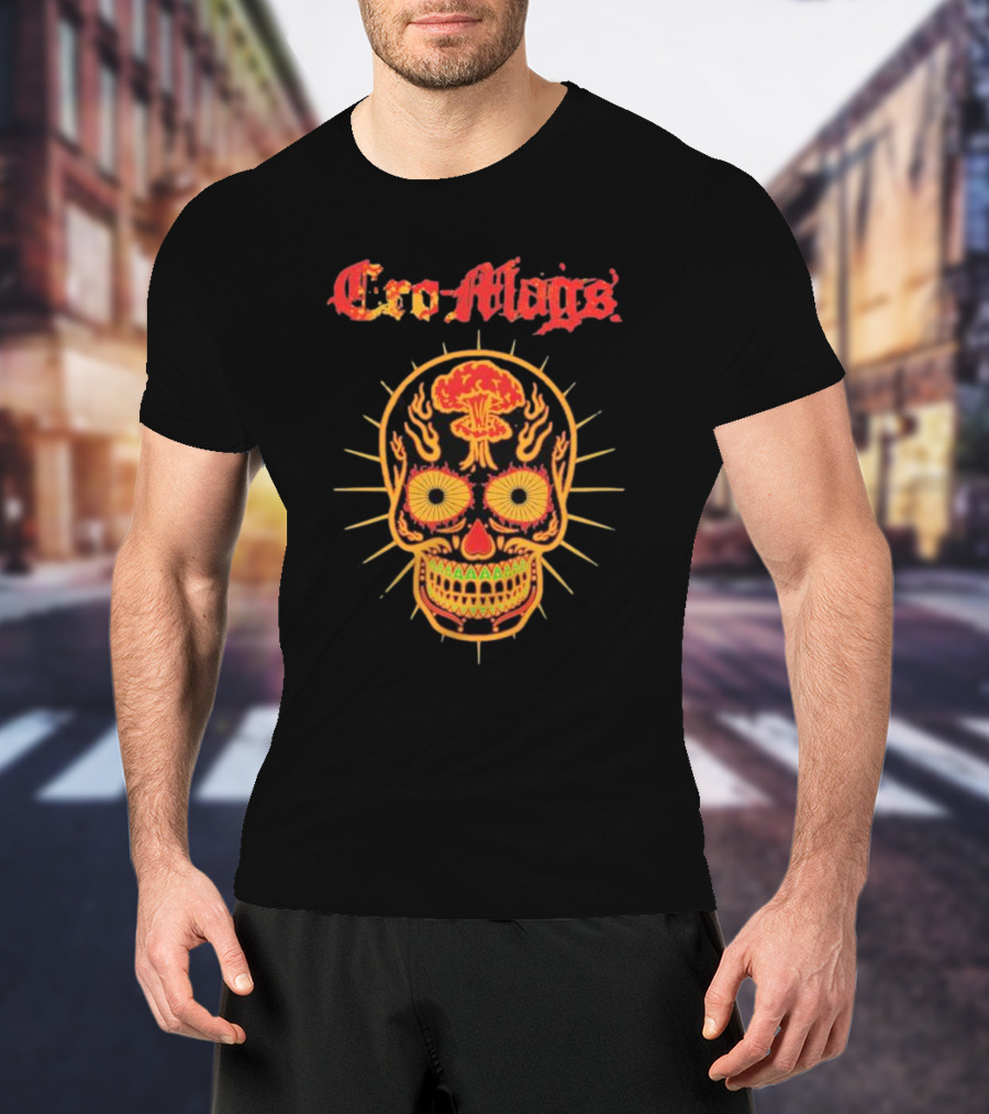 Cro-Mags Age Of The Dead Skull With Nuclear Explosion T-Shirt