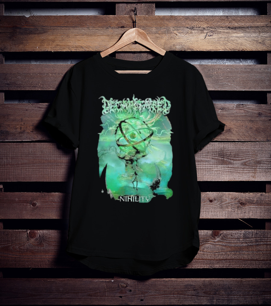 Decapitated Nihility Atomic Symbol Surreal Green Landscape T-Shirt