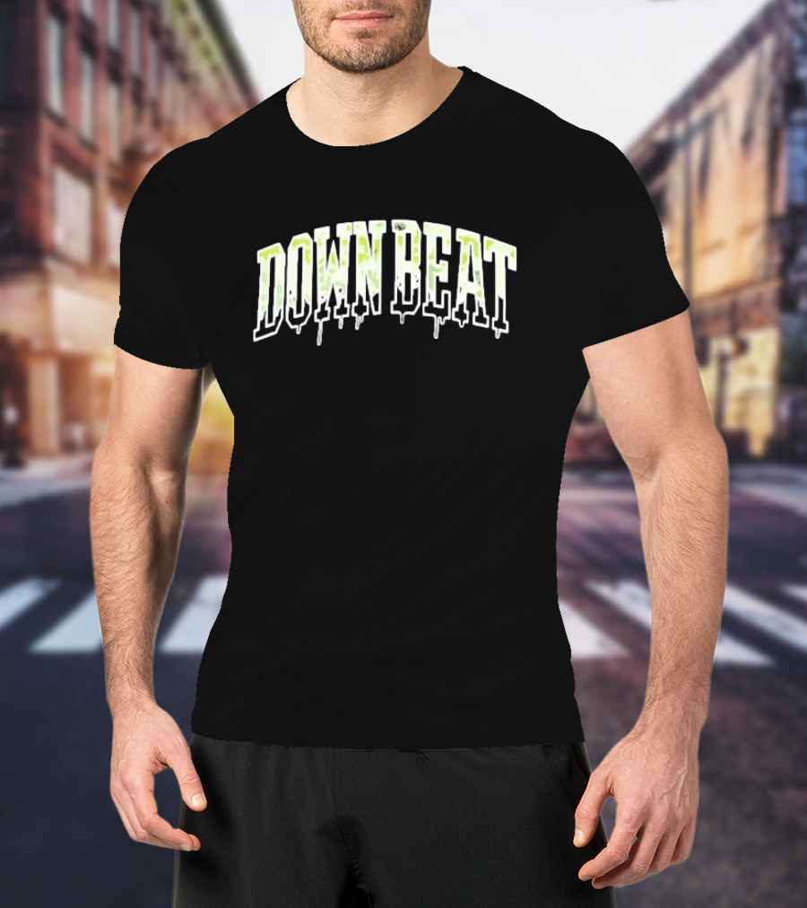 Downbeat Camo Varsity Drip Text T-Shirt