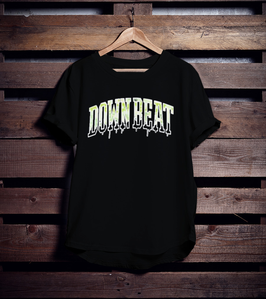 Downbeat Camo Varsity Drip Text T-Shirt