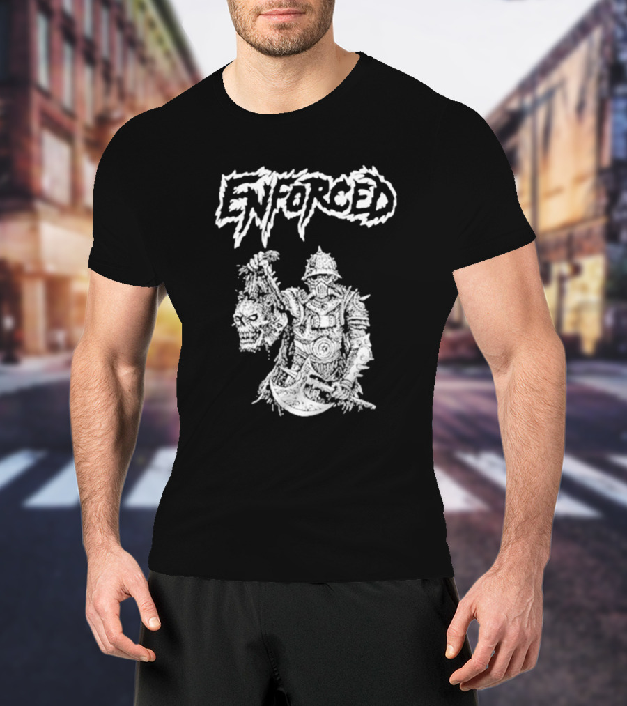 Enforced Warrior Holding Severed Head With Axe T-Shirt