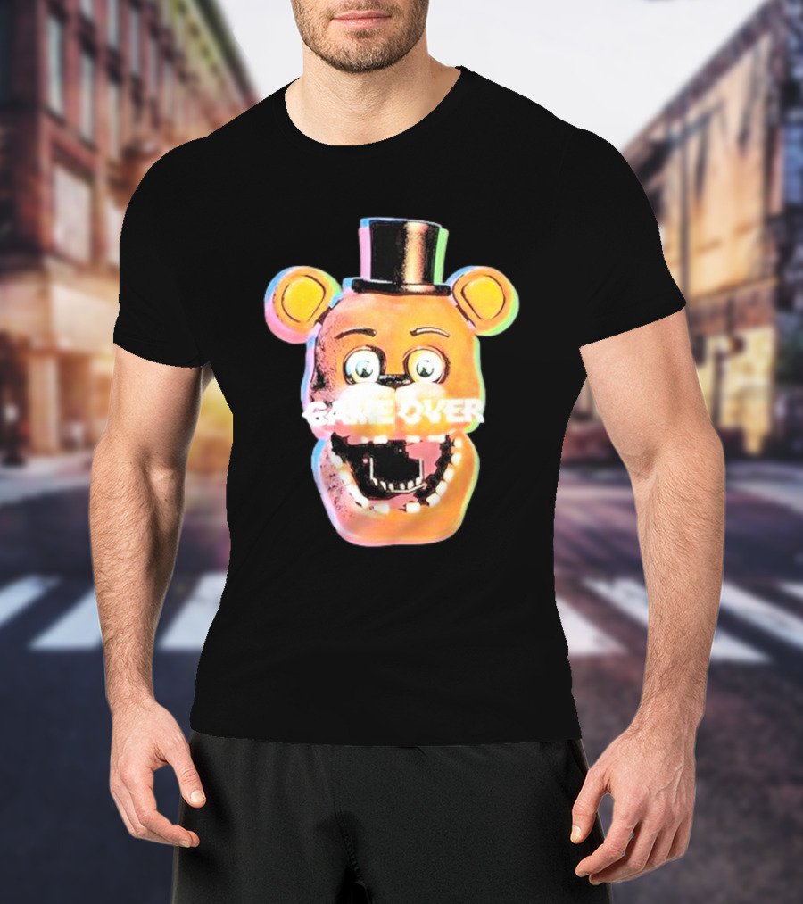 Five Nights At Freddy’s Game Over Text Freddy Head With Hat T-Shirt