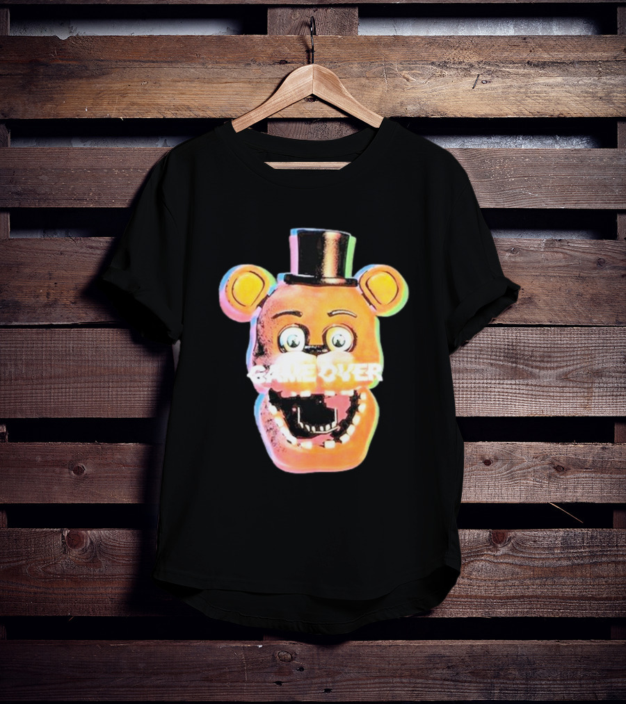Five Nights At Freddy’s Game Over Text Freddy Head With Hat T-Shirt