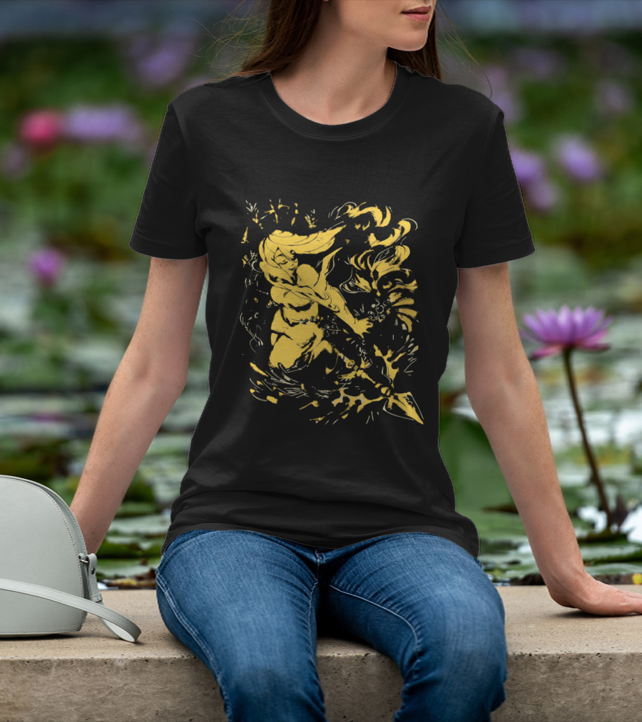 Galaxy Gal HelloWinter Vintage Warrior Fantasy Scene T-Shirt