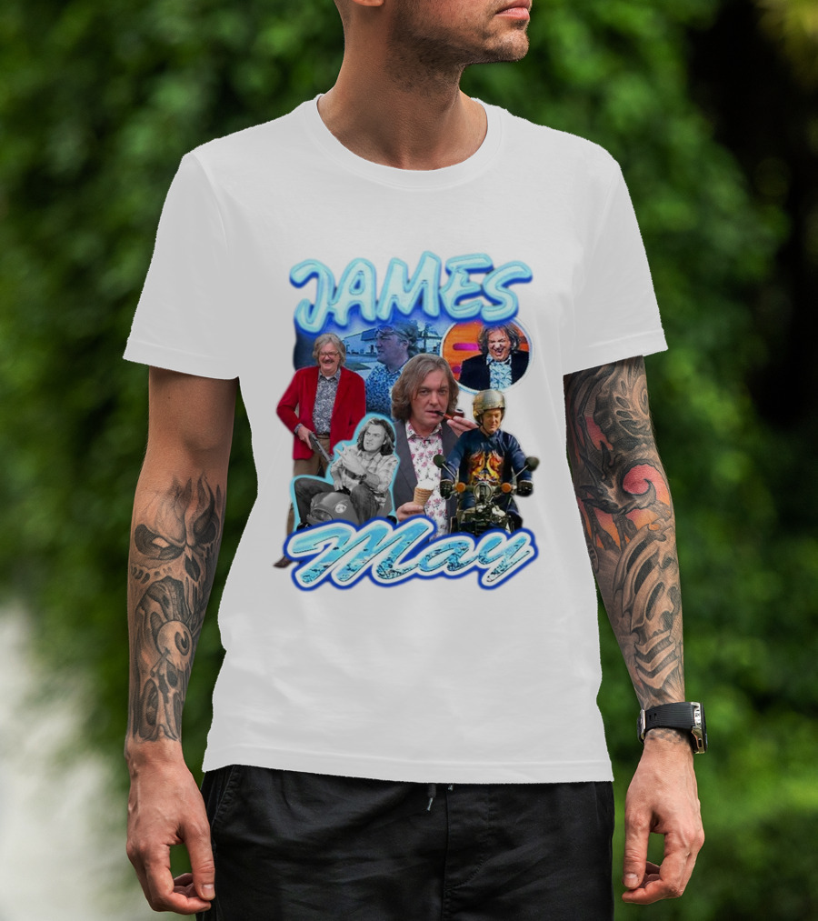 James May Vintage Ice Cream Motorbike Collage T-Shirt