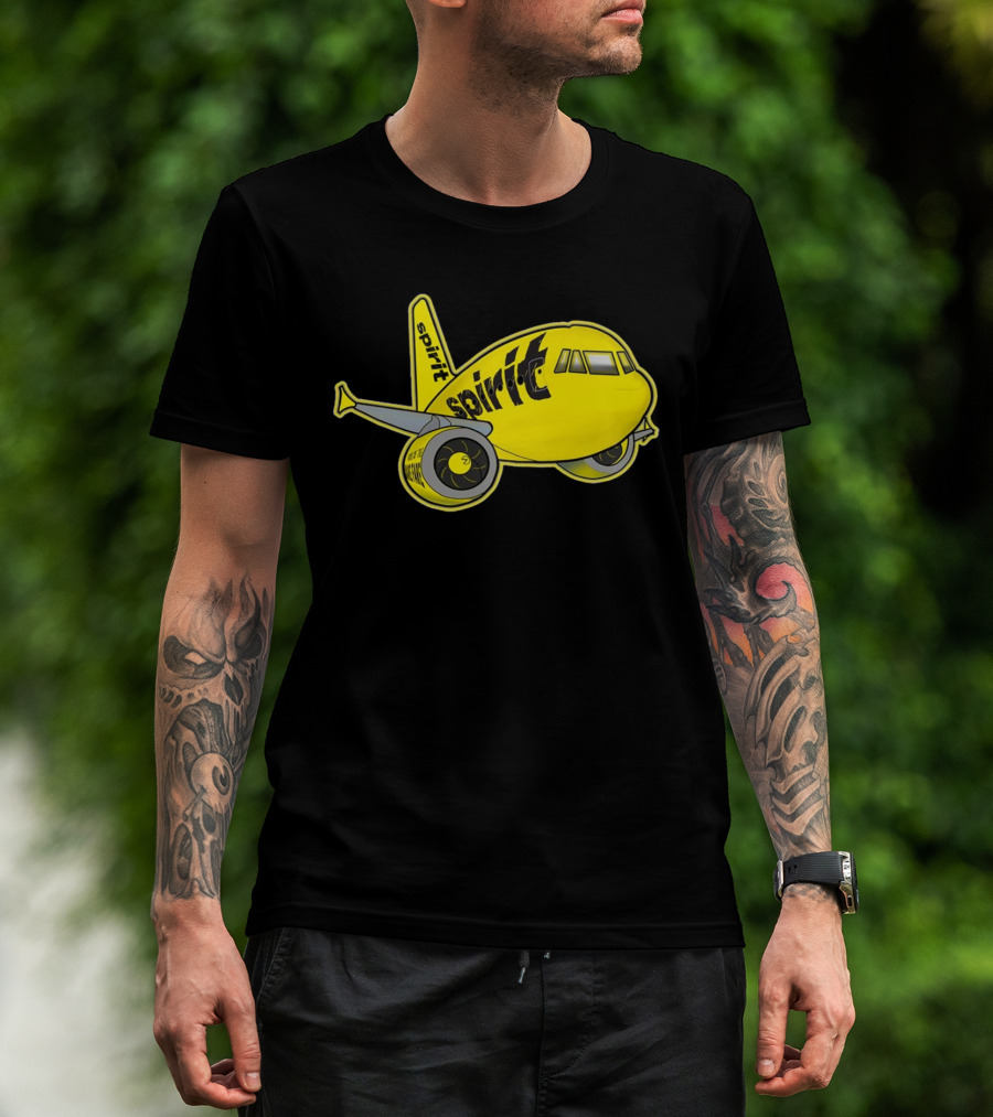 Spirit Airlines Airbus Cartoon Airplane T-Shirt