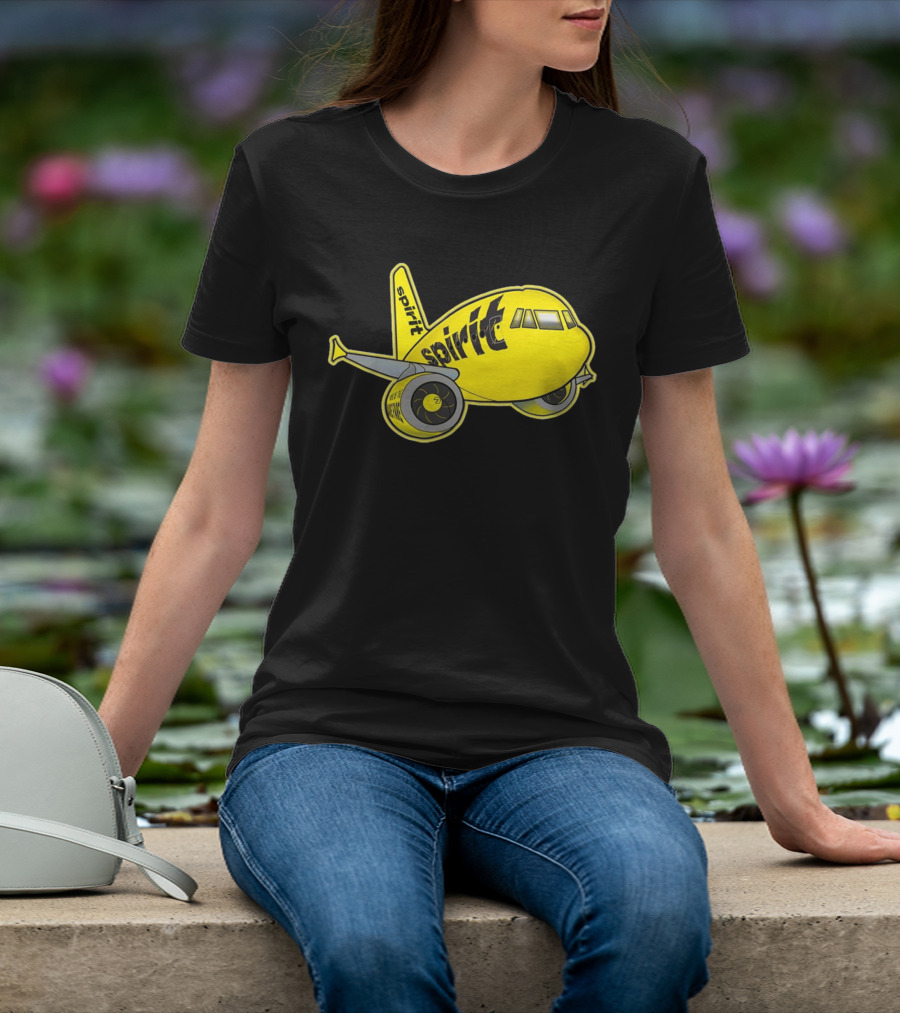 Spirit Airlines Airbus Cartoon Airplane T-Shirt