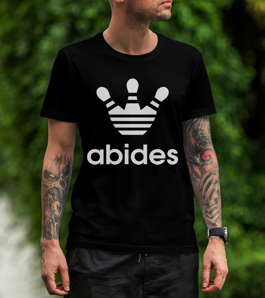 Abides Lebowski Bowling Crown Pins T-Shirt