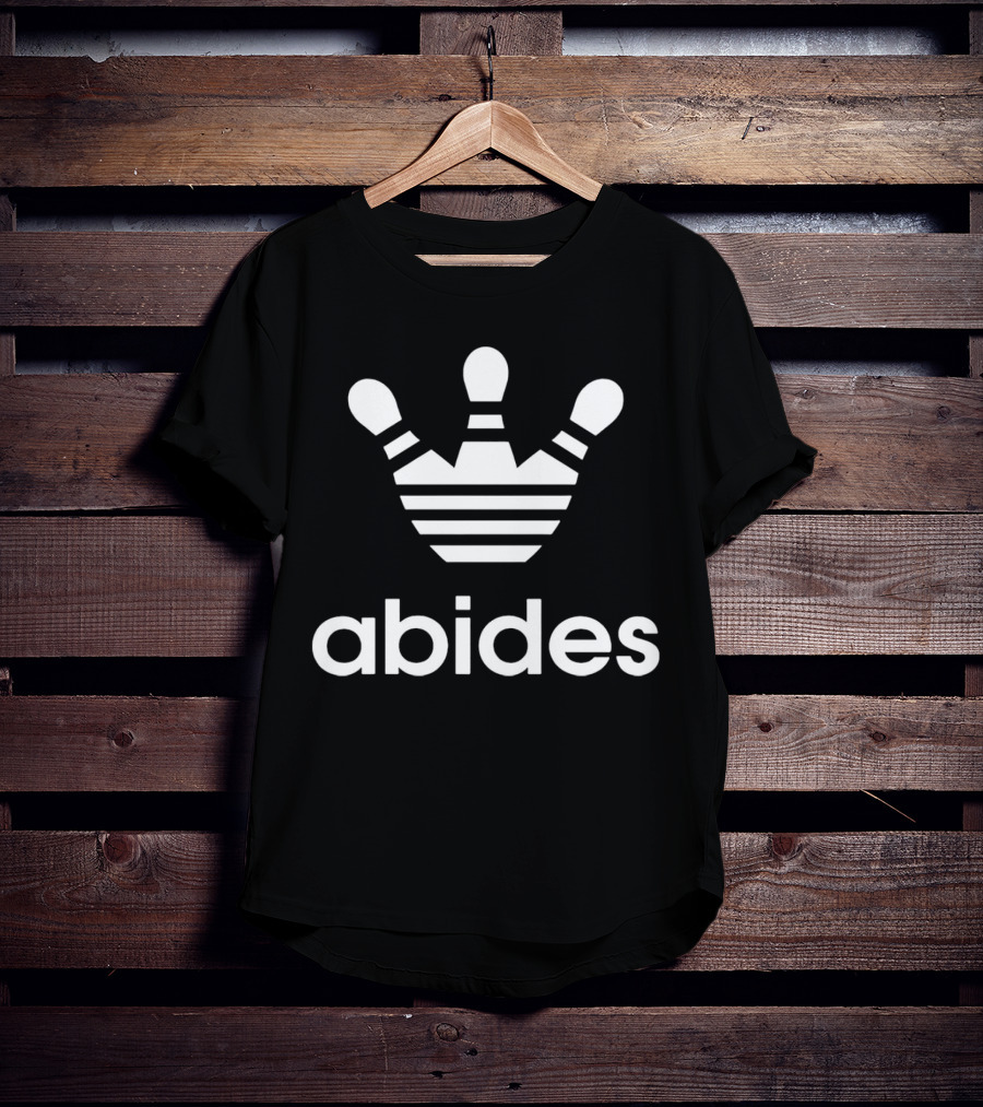 Abides Lebowski Bowling Crown Pins T-Shirt